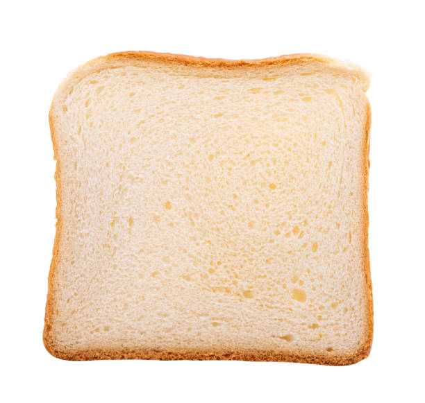istock Slice of white bread isolated on white 1129617402