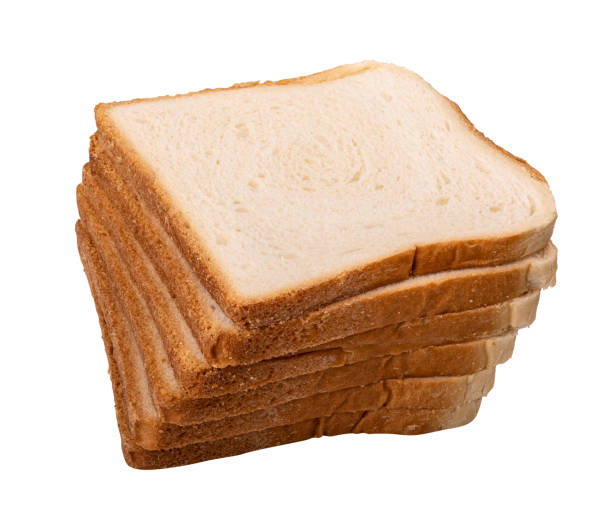 istock Slice of white bread isolated on white 1129617403