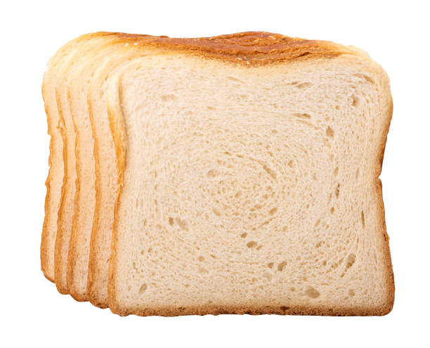istock Slice of white bread isolated on white 1129617406