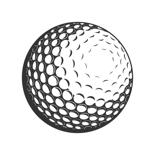 ilustraciones, imágenes clip art, dibujos animados e iconos de stock de icono plano de vector de bola de golf - pelota de golf