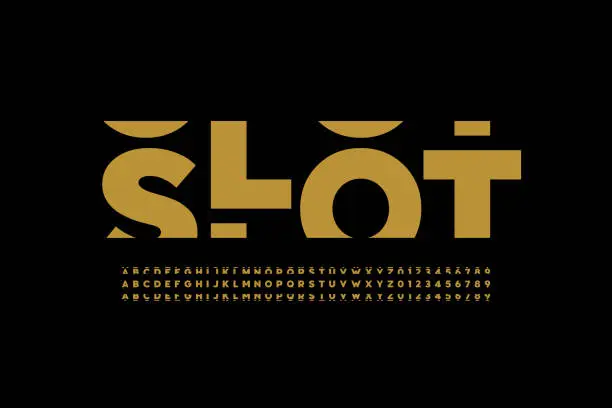 Vector illustration of Slot machine style font