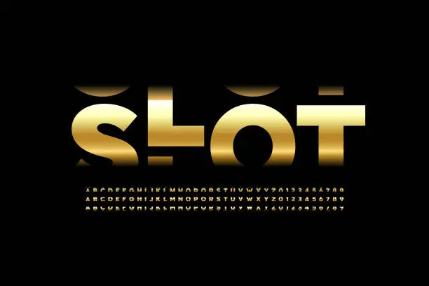 Vector illustration of Slot machine style font