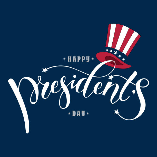 President's day (Washington's birthday) illustration lettering Vector illustration lettering presidents day stock illustrations