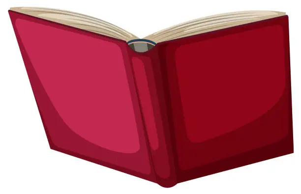 Vector illustration of Red book object on white background