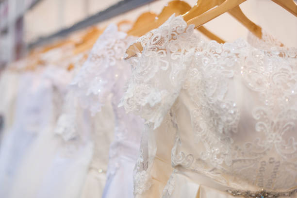 istock Dresses in the bridal salon. 1129624341