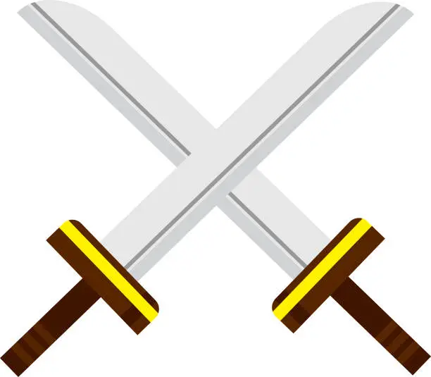 Vector illustration of Cartoon Crossed Swords