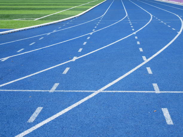 istock Track at Athletics Stadium Running 1129629981