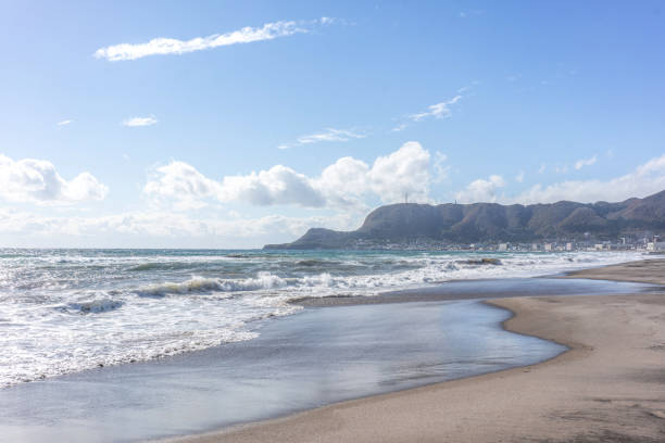 istock Beautiful seascape under blue sky 1129631813