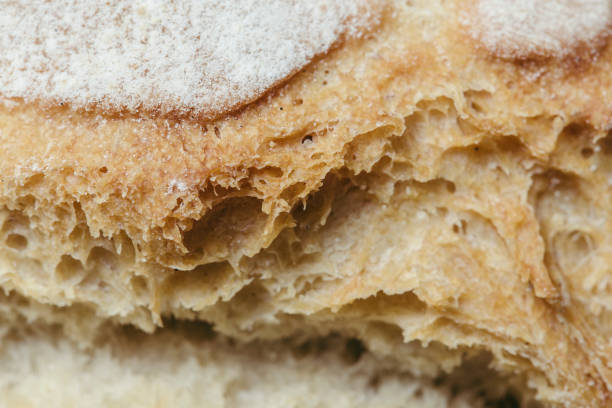 Artisan handmade wheat bread food texture close up still