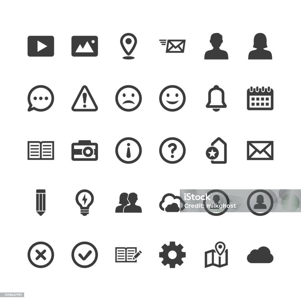 User Interface Icons Signs & Symbols - User Interface Icons - Set 3 Icon Symbol stock vector