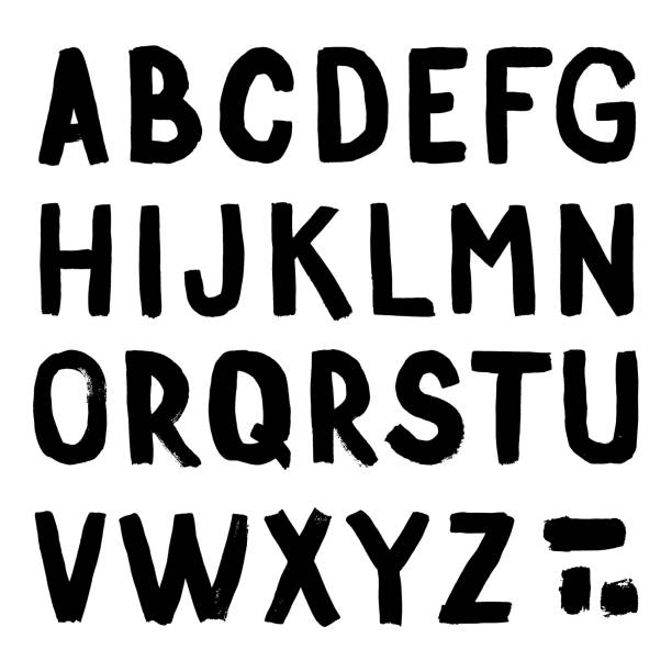 istock Hand-drawn alphabet. Calligraphy font. Modern brush lettering. Grunge style alphabet. 1129638428