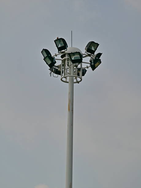 istock Street lighting or spotlight lamp against sky background 1129638763