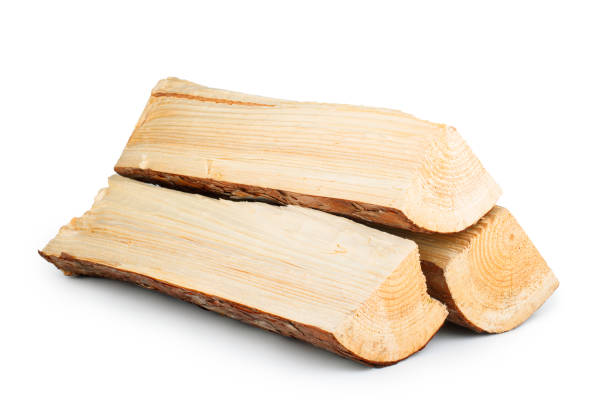 istock Pile of firewood isolated on a white background 1129640685