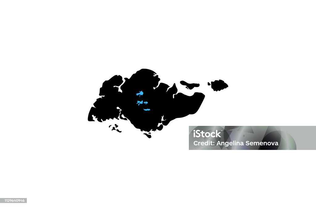 Silhouette of map Singapore. Black color. Vector illustration. Silhouette of map Singapore. Black color. Vector illustration. Print for clothing, logo, badge, icon, card, sticker poster invitation banner template 2015 stock vector
