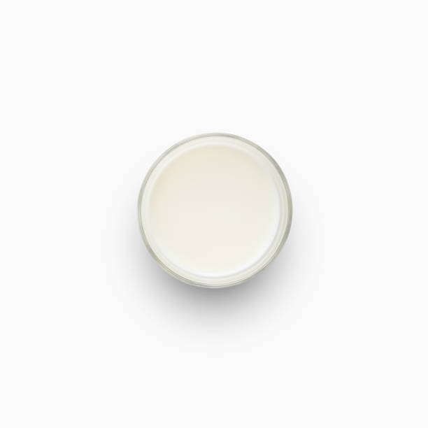 istock Glass of milk top view 1129644885