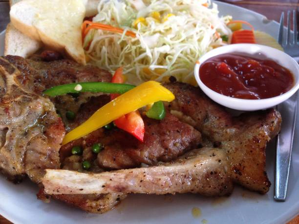 istock The pork steak that is arranged in the dish looks very appetizing. 1129646291