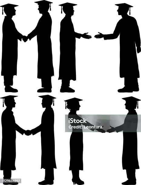 Graduates Shaking Hands Stock Illustration - Download Image Now - Adult, Adult Student, Adults Only