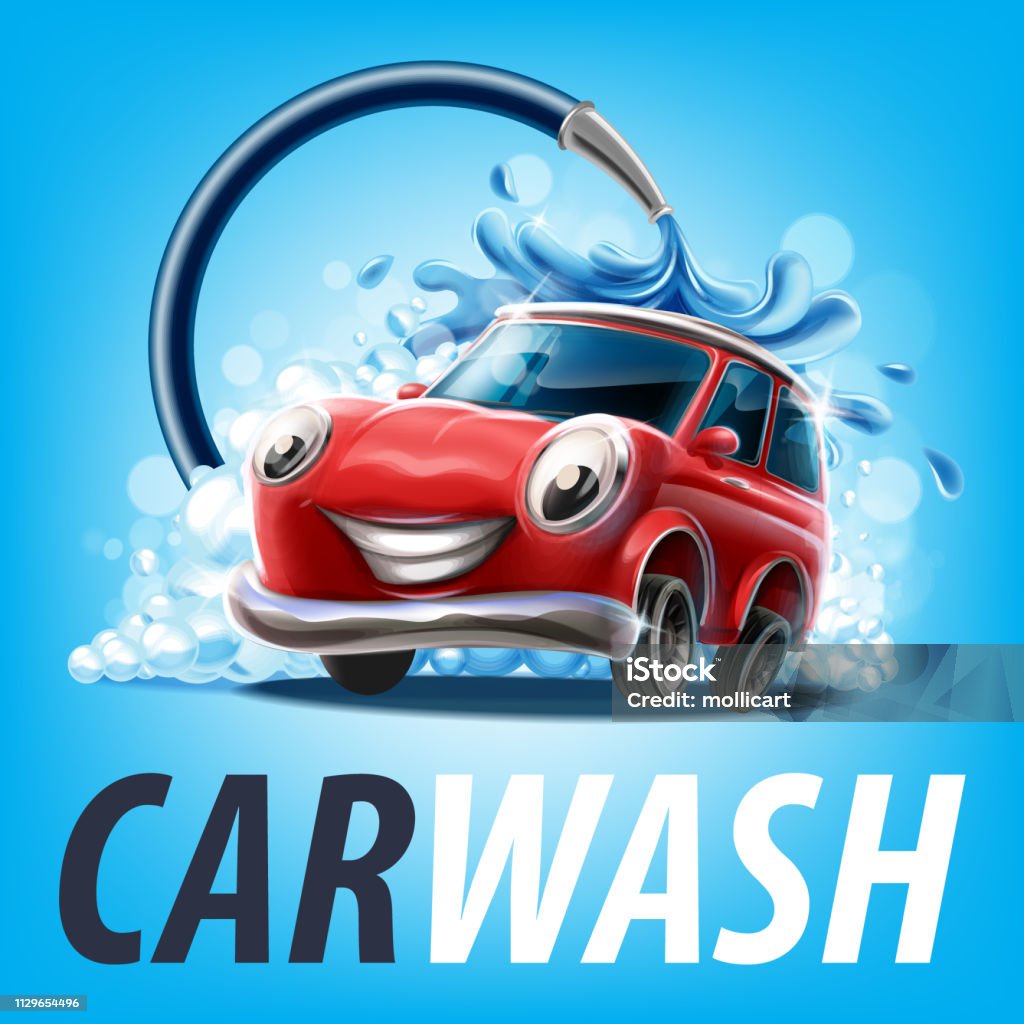 Carwash Stock Illustration - Download Image Now - Cartoon, Car