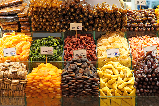 Turkish food bazaar market.