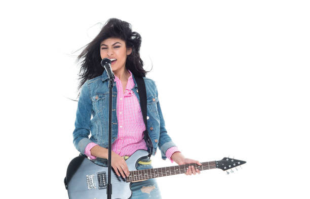 istock Beautiful latino female wearing denim 1129655414