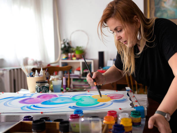 istock Art painting on silk 1129655451