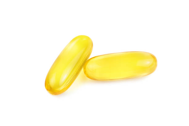 istock Fish oil capsules, omega-3 1129655809