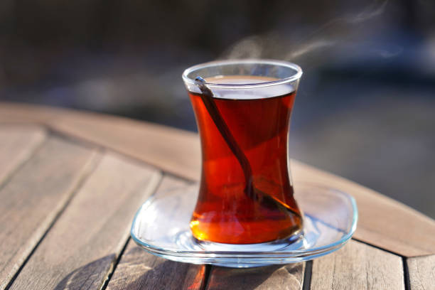 istock Turkish tea in traditional tea glass. 1129657265