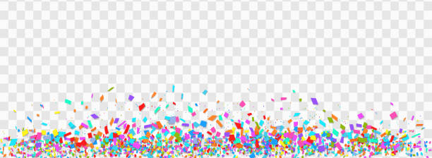 istock Colorful paper confetti on transparent background for party, birthday and wedding 1129659803