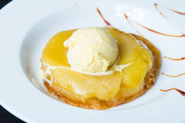 istock Tatin Cake Apple with ice cream 1129659881