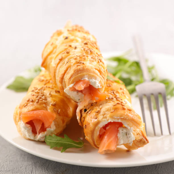 istock puff pastry with salmon and cheese 1129663753