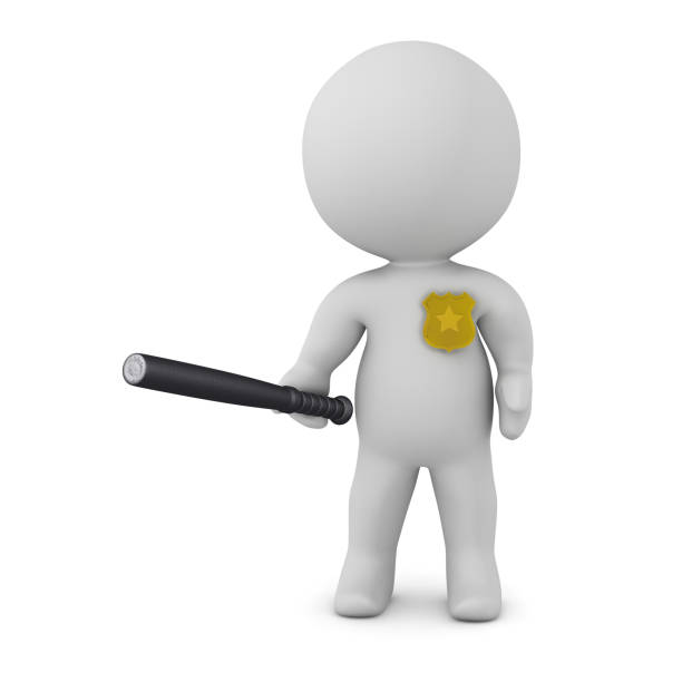 istock 3D Character With Police Badge and Nightstick 1129663827