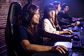 Diverse group of students playing esports