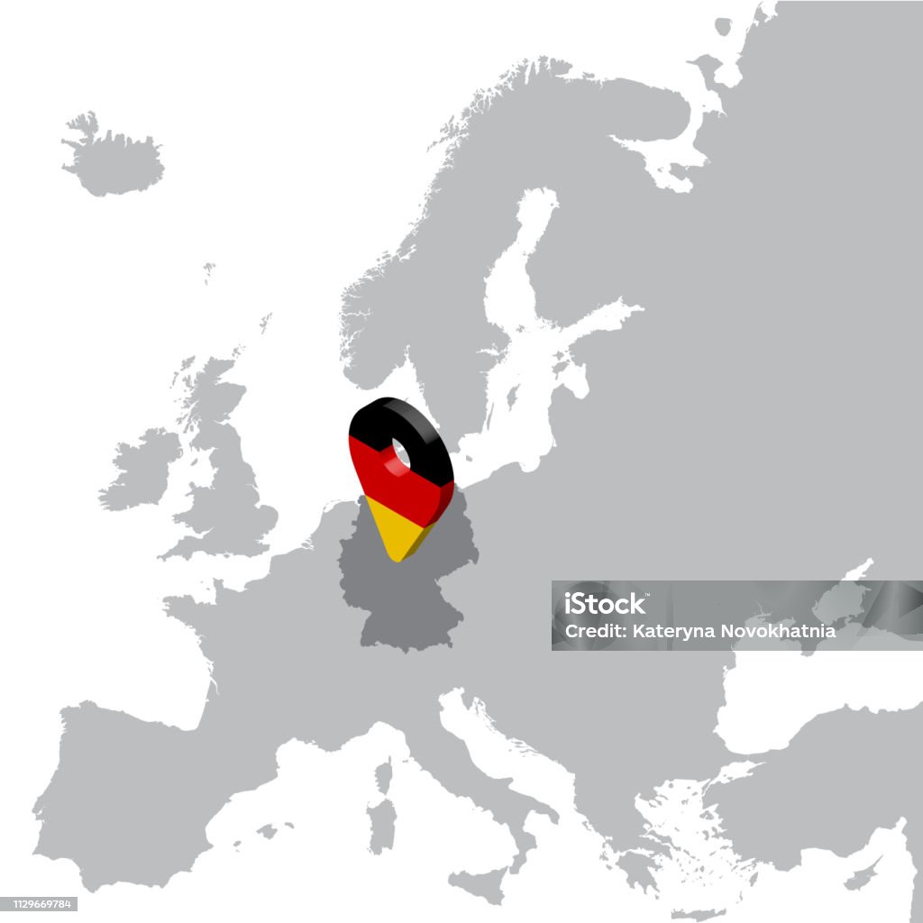 유럽에 독일 위치 지도입니다 3D 독일 깃발 표시 위치 핀 지도 높은 품질 지도 독일입니다 벡터 그림 Eps10입니다 독일에 대한 스톡  벡터 아트 및 기타 이미지 - Istock