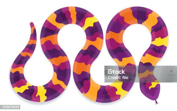 Colorful Snake Stock Illustration - Download Image Now - Snake, Snakeskin, Vector