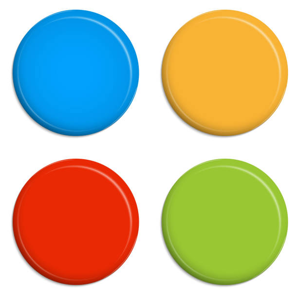 4 colored Magnets / Buttons 4 colored Magnets / Buttons magnet stock illustrations