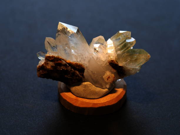 istock Quartz crystal cluster with green chlorite - 4 1129671163