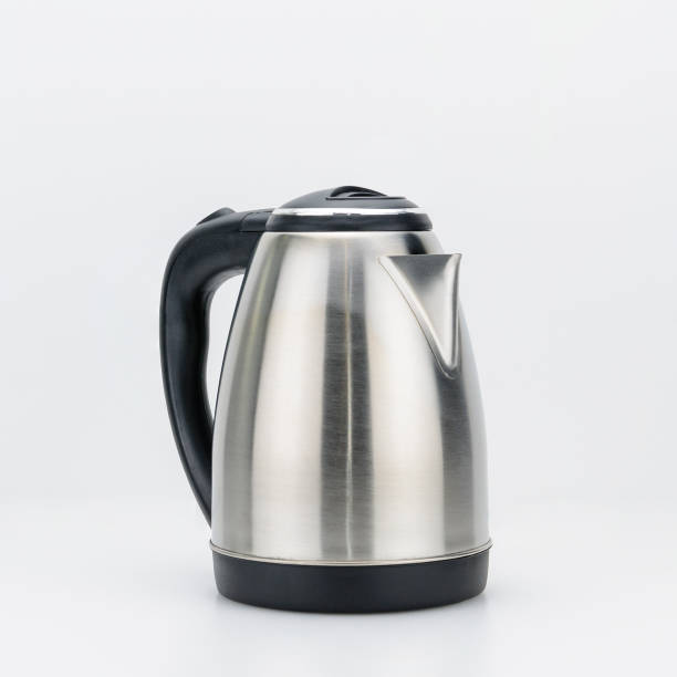 istock Stainless steel kettle on the white background 1129672091