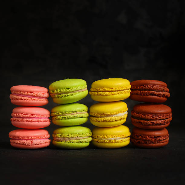 istock macaron or macaroons cookie, tasty dessert. food background 1129673070
