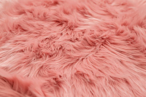 istock Pink fur background. Pink sheepskin background and texture. 1129675094
