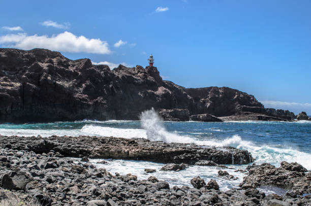 View of rocky coastline from Punto de Teno cape, Tenerife, Canary Islands View of rocky coastline from Punto de Teno cape, Tenerife, Canary Islands punto stock pictures, royalty-free photos & images