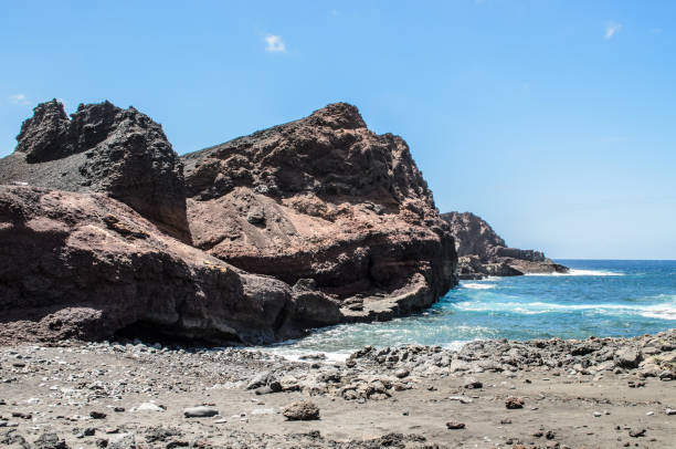 View of rocky coastline from Punto de Teno cape, Tenerife, Canary Islands View of rocky coastline from Punto de Teno cape, Tenerife, Canary Islands punto stock pictures, royalty-free photos & images