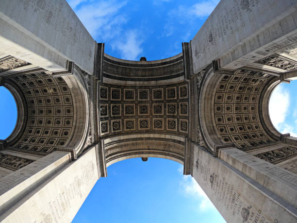 istock Arc de Triomphe in Paris as seen from under the arc 1129679823