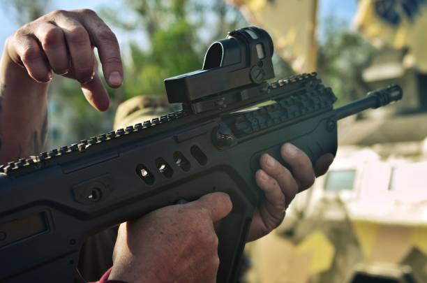 istock The person with weapon. 1129682553