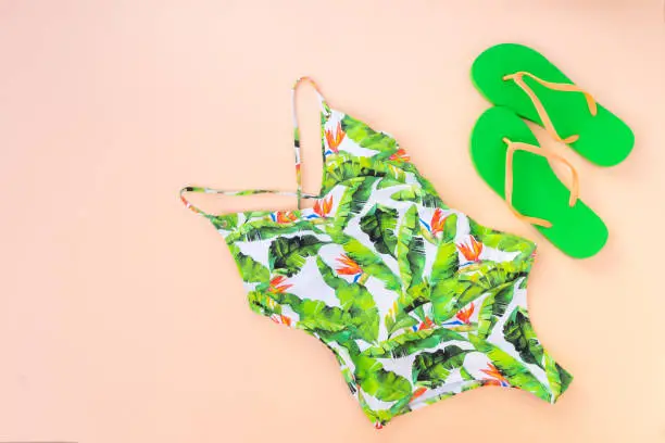 Photo of Summer flat lay scenery with swimsuit