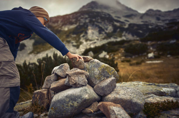 istock Traveling alone in the mountains at sunset 1129686855
