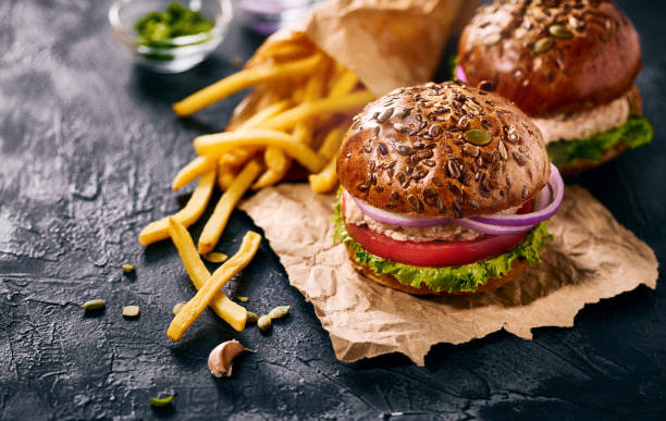 istock Tasty homemade burger with chicken 1129687811