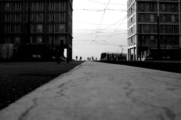 istock Low angle view of street surface 1129689119