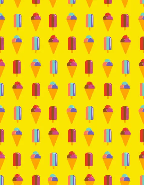 Vector illustration of Ice Cream Seamless Vector Pattern