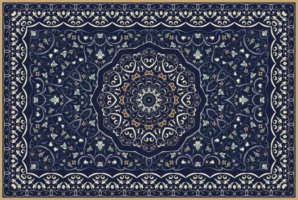 Vector illustration of Persian colored carpet.