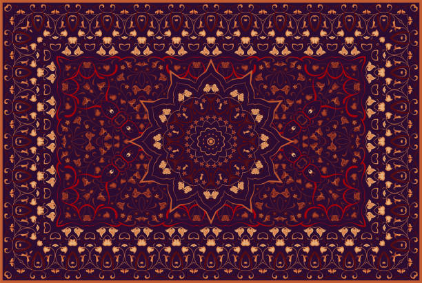 ilustrações de stock, clip art, desenhos animados e ícones de persian colored carpet. - carpet rug persian rug persian culture